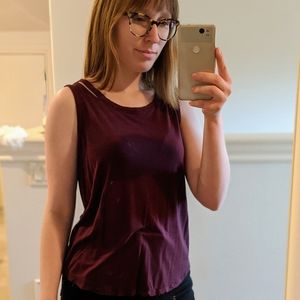 Maroon Cutout Strap Tank Top